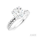 1/20 Ctw Circular Shape Round Cut Diamond Semi-Mount Engagement Ring in 14K White Gold