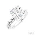 1/20 Ctw Circular Shape Round Cut Diamond Semi-Mount Engagement Ring in 14K White Gold