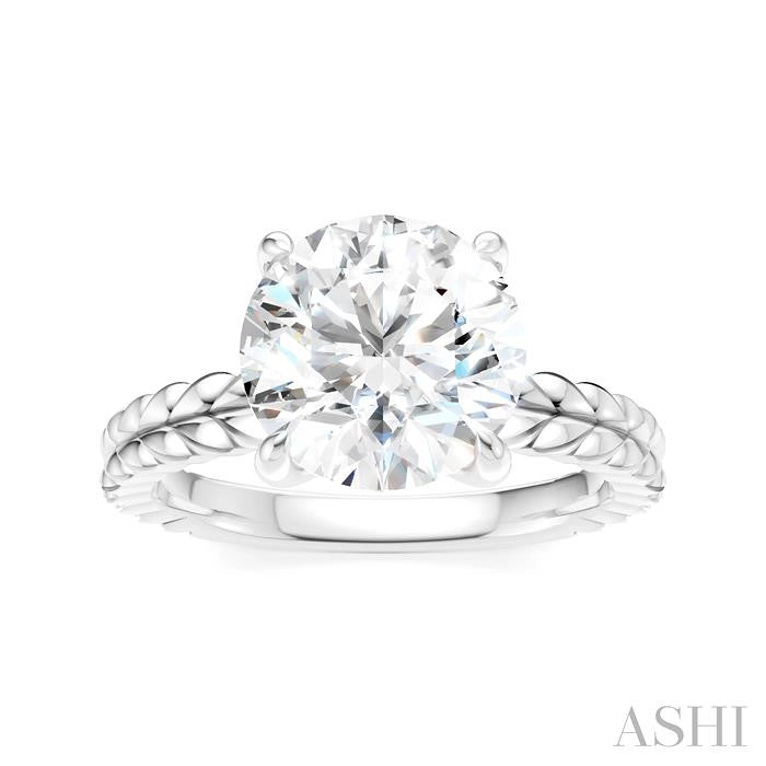 1/20 Ctw Circular Shape Round Cut Diamond Semi-Mount Engagement Ring in 14K White Gold