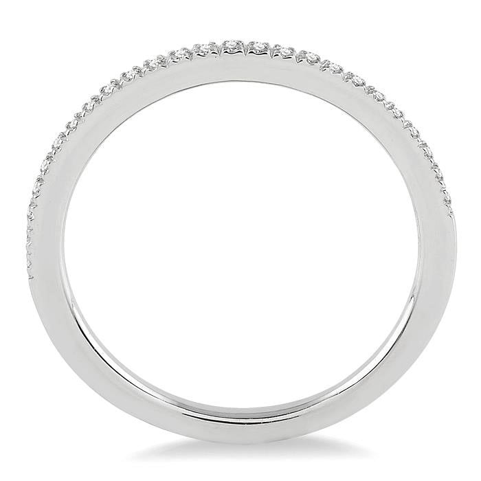 1/10 Ctw Round Cut Diamond Wedding Band in 14K White Gold