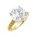 1/10 Ctw Circular Shape Round Cut Diamond Akari Wheat Shank Semi-Mount Engagement Ring in 14K Yellow and White Gold