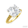 1/10 Ctw Circular Shape Round Cut Diamond Akari Wheat Shank Semi-Mount Engagement Ring in 14K Yellow and White Gold