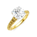1/20 Ctw Circular Shape Round Cut Diamond Akari Wheat Shank Semi-Mount Engagement Ring in 14K Yellow and White Gold