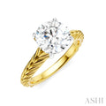 1/20 Ctw Circular Shape Round Cut Diamond Akari Wheat Shank Semi-Mount Engagement Ring in 14K Yellow and White Gold