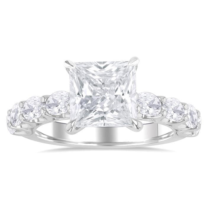 Princess Shape Semi-Mount Diamond Engagement Ring