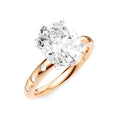 1/5 Ctw Akari Oval Shape Round Cut Diamond Semi-Mount Engagement Ring in 14K Rose and White Gold