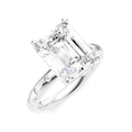 1/5 Ctw Akari Emerald Shape Round Cut Diamond Semi-Mount Engagement Ring in 14K White Gold