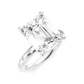 1/5 Ctw Akari Emerald Shape Round Cut Diamond Semi-Mount Engagement Ring in 14K White Gold