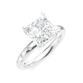 1/5 Ctw Akari Princess Shape Round Cut Diamond Semi-Mount Engagement Ring in 14K White Gold