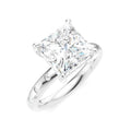 1/5 Ctw Akari Princess Shape Round Cut Diamond Semi-Mount Engagement Ring in 14K White Gold