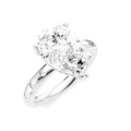 1/5 Ctw Akari Pear Shape Round Cut Diamond Semi-Mount Engagement Ring in 14K White Gold
