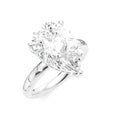 1/5 Ctw Akari Pear Shape Round Cut Diamond Semi-Mount Engagement Ring in 14K White Gold