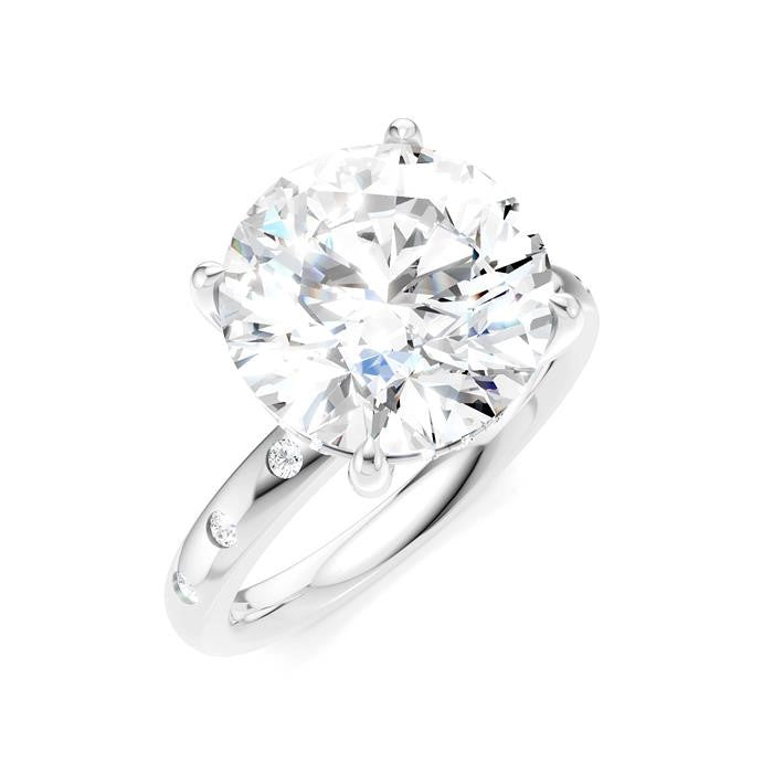 1/5 Ctw Round Shape Round Cut Diamond Semi-Mount Engagement Ring in 14K White Gold