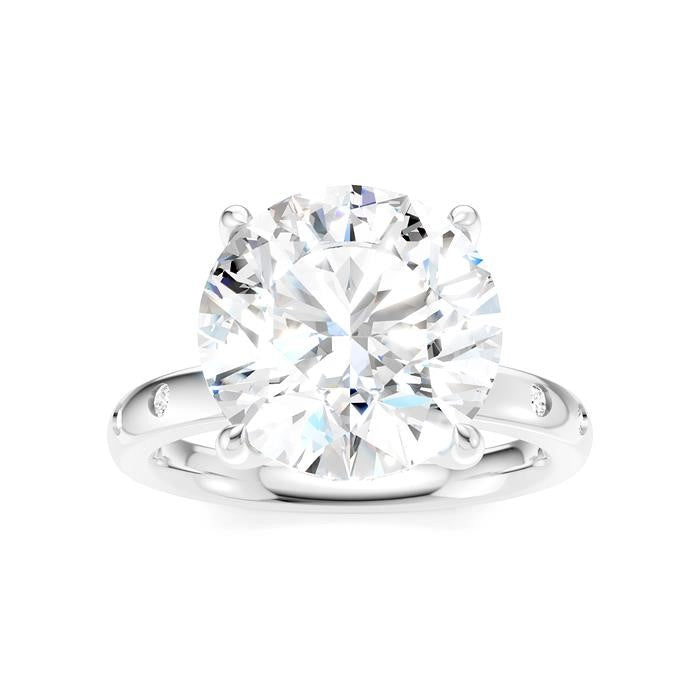1/5 Ctw Round Shape Round Cut Diamond Semi-Mount Engagement Ring in 14K White Gold