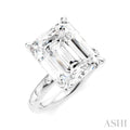 1/5 Ctw Akari Emerald Shape Round Cut Diamond Semi-Mount Engagement Ring in 14K White Gold