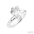 1/5 Ctw Akari Oval Shape Round Cut Diamond Semi-Mount Engagement Ring in 14K White Gold