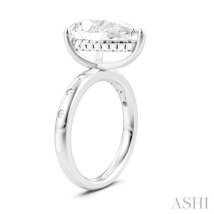 1/5 Ctw Akari Pear Shape Round Cut Diamond Semi-Mount Engagement Ring in 14K White Gold