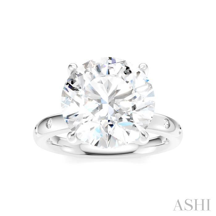 1/5 Ctw Round Shape Round Cut Diamond Semi-Mount Engagement Ring in 14K White Gold
