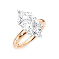 1/6 Ctw Akari Marquise Shape Round Cut Diamond Semi-Mount Engagement Ring in 14K Rose and White Gold