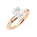 1/6 Ctw Akari Oval Shape Round Cut Diamond Semi-Mount Engagement Ring in 14K Rose and White Gold