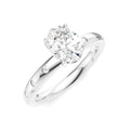 1/6 Ctw Akari Oval Shape Round Cut Diamond Semi-Mount Engagement Ring in 14K White Gold