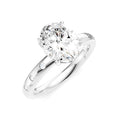 1/6 Ctw Akari Oval Shape Round Cut Diamond Semi-Mount Engagement Ring in 14K White Gold