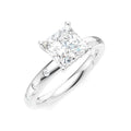 1/6 Ctw Akari Princess Shape Round Cut Diamond Semi-Mount Engagement Ring in 14K White Gold
