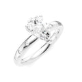 1/6 Ctw Akari Pear Shape Round Cut Diamond Semi-Mount Engagement Ring in 14K White Gold
