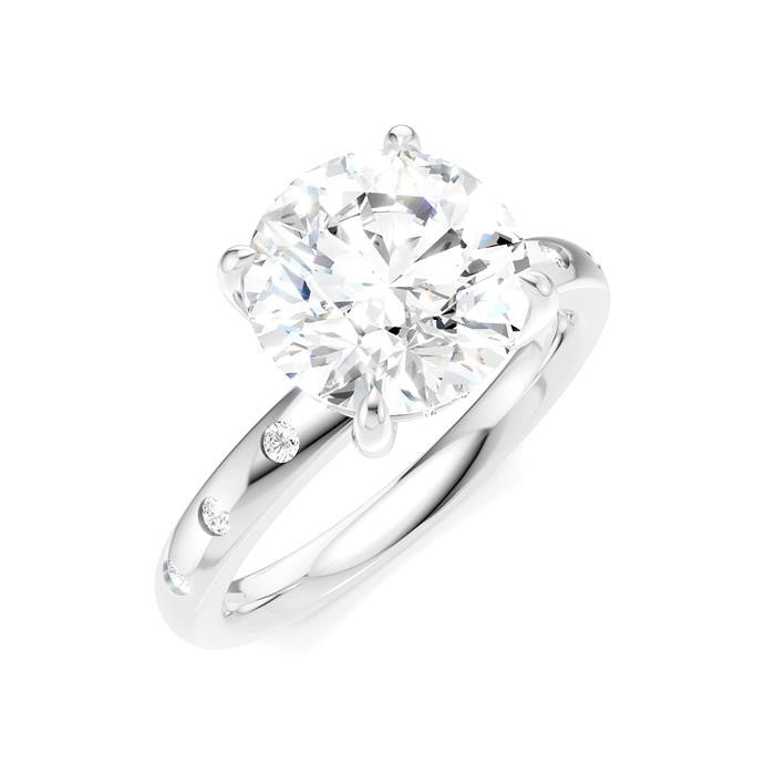 1/6 Ctw Round Shape Round Cut Diamond Semi-Mount Engagement Ring in 14K White Gold