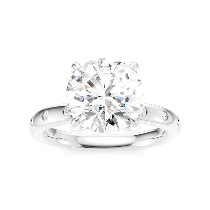 1/6 Ctw Round Shape Round Cut Diamond Semi-Mount Engagement Ring in 14K White Gold