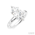 1/6 Ctw Akari Marquise Shape Round Cut Diamond Semi-Mount Engagement Ring in 14K White Gold