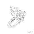 1/6 Ctw Akari Marquise Shape Round Cut Diamond Semi-Mount Engagement Ring in 14K White Gold