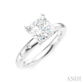 1/6 Ctw Akari Princess Shape Round Cut Diamond Semi-Mount Engagement Ring in 14K White Gold