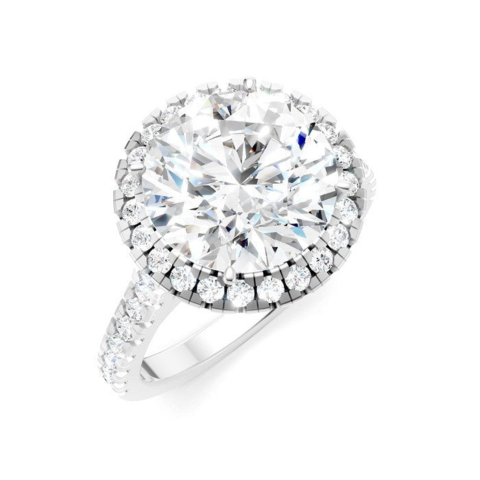 3/4 Ctw Round Shape Round Cut Diamond Halo Semi-Mount Engagement Ring in 14K White Gold