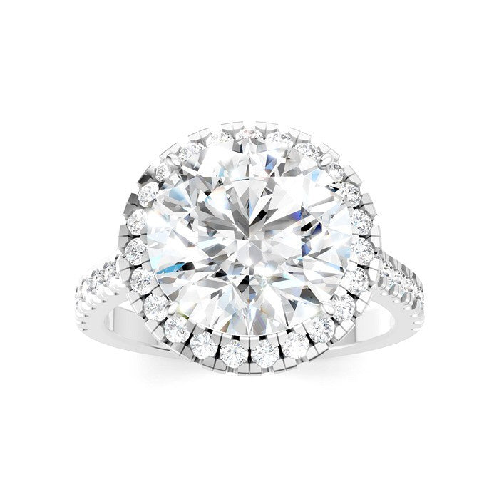 3/4 Ctw Round Shape Round Cut Diamond Halo Semi-Mount Engagement Ring in 14K White Gold