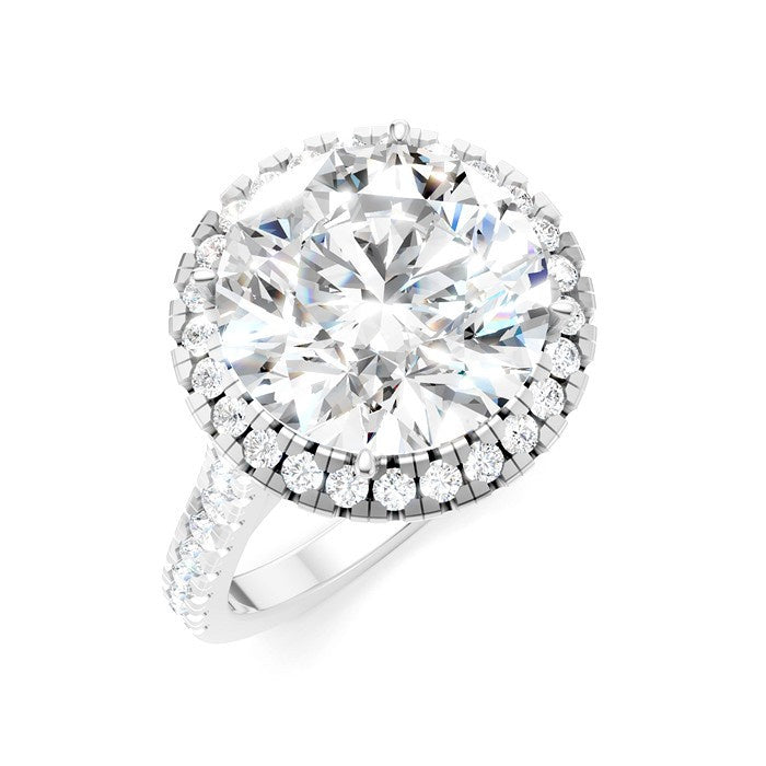 3/4 Ctw Round Shape Round Cut Diamond Halo Semi-Mount Engagement Ring in 14K White Gold