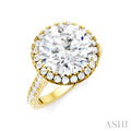 3/4 Ctw Round Shape Round Cut Diamond Halo Semi-Mount Engagement Ring in 14K Yellow Gold