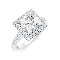 1/2 Ctw Princess Shape Round Cut Diamond Halo Semi-Mount Engagement Ring in 14K White Gold