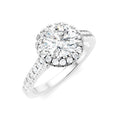 1/2 Ctw Round Shape Round Cut Diamond Halo Semi-Mount Engagement Ring in 14K White Gold