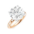 1/3 Ctw Round Shape Baguette and Round Cut Diamond Semi-Mount Engagement Ring in 14K Rose and White Gold