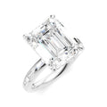 1/3 Ctw Emerald Shape Baguette and Round Cut Diamond Semi-Mount Engagement Ring in 14K White Gold
