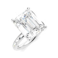 1/3 Ctw Emerald Shape Baguette and Round Cut Diamond Semi-Mount Engagement Ring in 14K White Gold