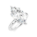 1/3 Ctw Akari Marquise Shape Baguette and Round Cut Diamond Semi Mount Engagement Ring in 14K White Gold