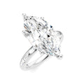 1/3 Ctw Marquise Shape Baguette and Round Cut Diamond Semi-Mount Engagement Ring in 14K White Gold