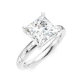 1/3 Ctw Akari Princess Shape Baguette and Round Cut Diamond Semi Mount Engagement Ring in 14K White Gold