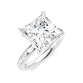 1/3 Ctw Princess Shape Baguette and Round Cut Diamond Semi-Mount Engagement Ring in 14K White Gold