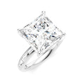1/3 Ctw Princess Shape Baguette and Round Cut Diamond Semi-Mount Engagement Ring in 14K White Gold