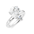 1/3 Ctw Pear Shape Baguette and Round Cut Diamond Semi-Mount Engagement Ring in 14K White Gold