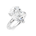 1/3 Ctw Pear Shape Baguette and Round Cut Diamond Semi-Mount Engagement Ring in 14K White Gold