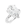 1/3 Ctw Pear Shape Baguette and Round Cut Diamond Semi-Mount Engagement Ring in 14K White Gold